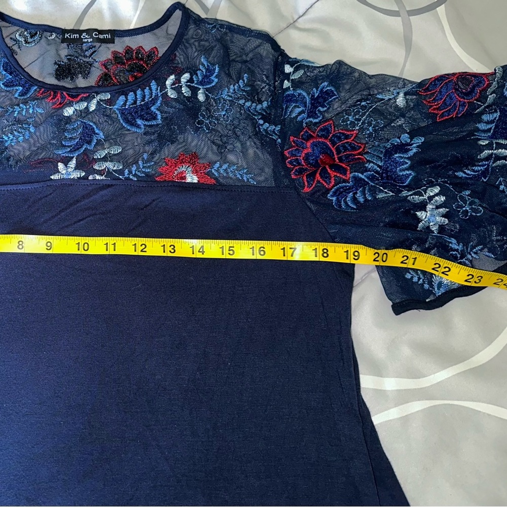 Unique Navy and Lace top